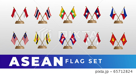 Asean flag design template set 65712824