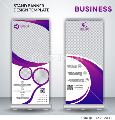 Business roll up banner design - vector 65712841