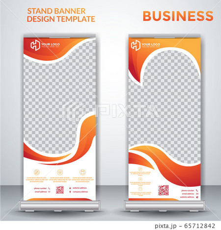 Business roll up banner design - vector 65712842
