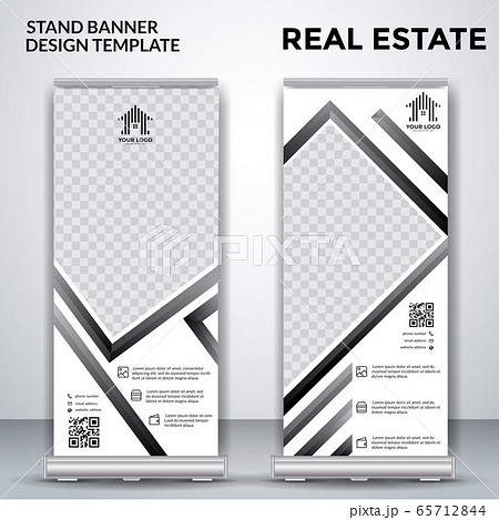 Real Estate roll up banner design - vector 65712844