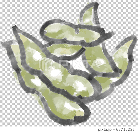 Green soybeans, bleeding watercolor style Green soybeans, bleeding watercolor style 65713255