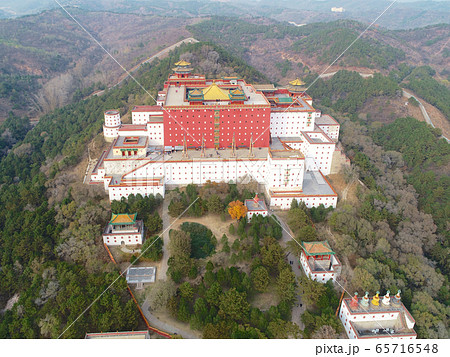Aerial view of The Putuo Zongcheng Buddhist Temple, Chengde, China Aerial view of The Putuo Zongcheng Buddhist Temple, Chengde, China 65716548