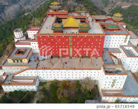 Aerial view of The Putuo Zongcheng Buddhist Temple, Chengde, China Aerial view of The Putuo Zongcheng Buddhist Temple, Chengde, China 65716549