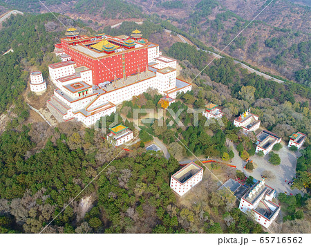 Aerial view of The Putuo Zongcheng Buddhist Temple, Chengde, China Aerial view of The Putuo Zongcheng Buddhist Temple, Chengde, China 65716562