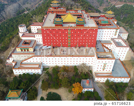 Aerial view of The Putuo Zongcheng Buddhist Temple, Chengde, China Aerial view of The Putuo Zongcheng Buddhist Temple, Chengde, China 65716623