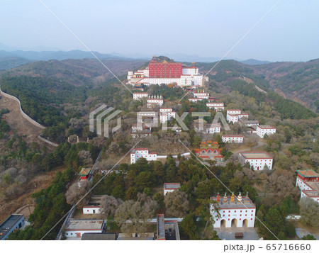 Aerial view of The Putuo Zongcheng Buddhist Temple, Chengde, China Aerial view of The Putuo Zongcheng Buddhist Temple, Chengde, China 65716660
