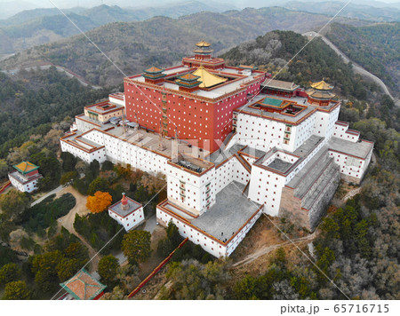 Aerial view of The Putuo Zongcheng Buddhist Temple, Chengde, China Aerial view of The Putuo Zongcheng Buddhist Temple, Chengde, China 65716715