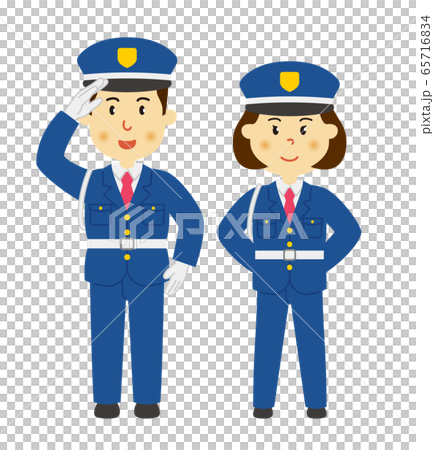 人物 警備員 男女のイラスト素材