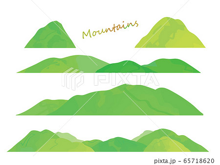 新緑の山脈 緑色 厚塗り風のイラスト素材 新緑の山脈 緑色 厚塗り風のイラスト素材