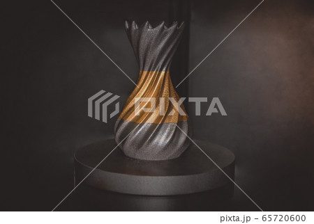 Object printed on metal 3d printer close-up. 65720600