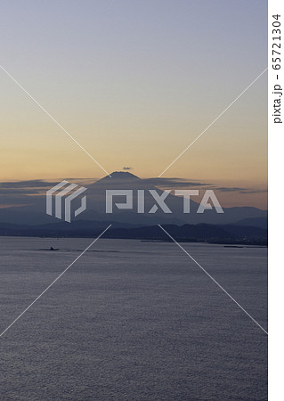 相模湾 夕陽 富士山 相模湾 夕陽 富士山 65721304