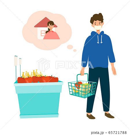 【新しい生活様式】一人で買い物をする男性 65721788