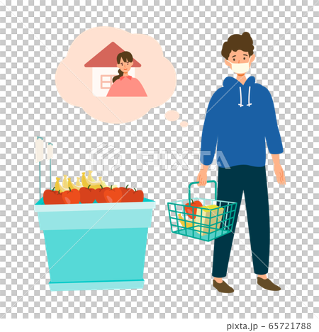 【新しい生活様式】一人で買い物をする男性 65721788