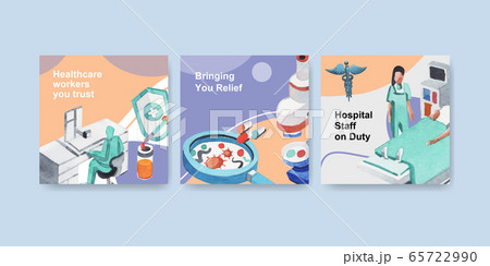 Advertising template with healthcare and hospital 65722990