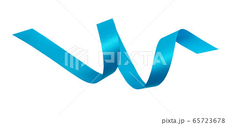 A blue ribbons isolated on a white background with 65723678