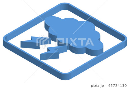 雷雲の青いアイソメトリックイラスト 65724130