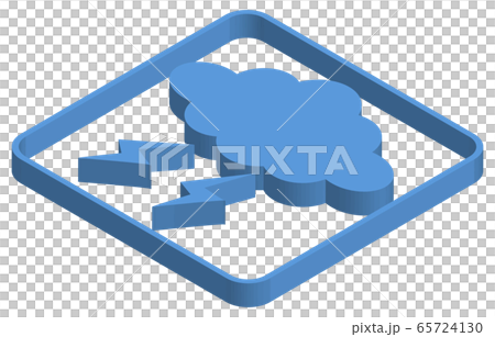 雷雲の青いアイソメトリックイラスト 65724130