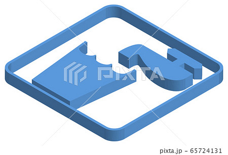 蛇口とコップの青いアイソメトリックイラスト 65724131