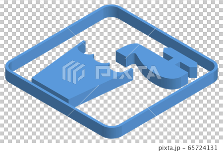 蛇口とコップの青いアイソメトリックイラスト 65724131