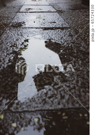 雨上がりの石畳 日本の小路 d-3 暖色 雨上がりの石畳 日本の小路 d-3 暖色 65724330