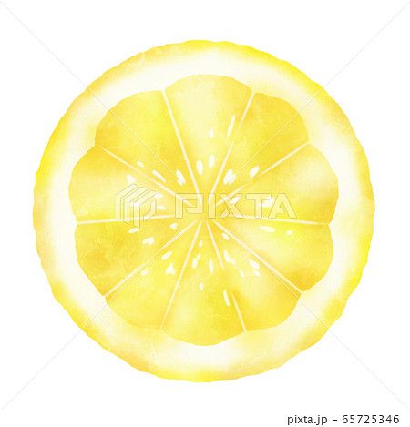 水彩タッチなレモンの輪切りのイラスト素材