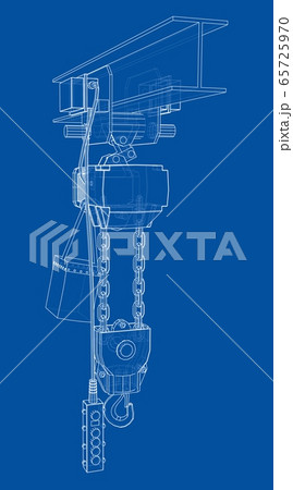 Winch or lifting machine concept outline. Vector 65725970