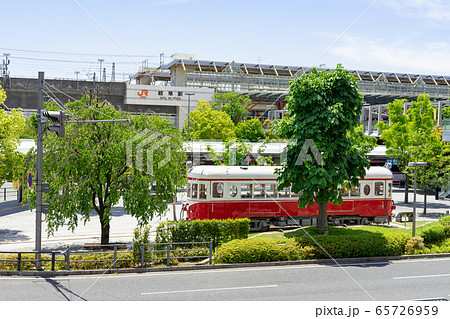 岐阜駅北口駅前広場 名鉄モ510形（丸窓電車）モ513号の展示 65726959