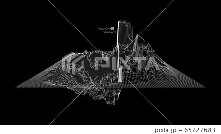 Digital surface made of lines. Line noise. Digital surface made of lines. Line noise. 65727683