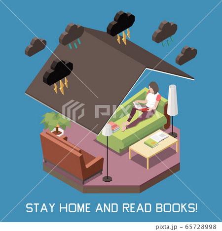 Stay At Home And Read Books Concept 65728998
