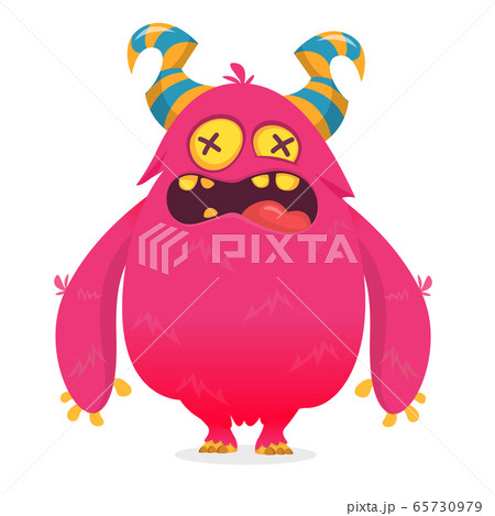 Funny Cartoon Monster Vector Illustrationのイラスト素材