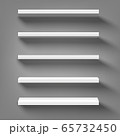 White shop product shelves. Blank empty showcase display, 3D supermarket retail shelves. Bookcase store rack, shopping merchandise market products racks realistic.Vector illustration on transparent 65732450