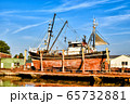 Fishing boat in a shipyard in Buesum on the North Sea in Germany 65732881