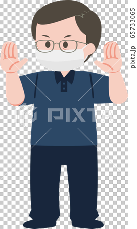 Middle-aged office worker mask polo shirt Cool Biz 65733065