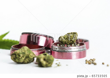 Close-up of medical marijuana buds, hemp seeds, 65733505
