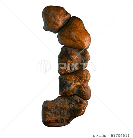 Rocky symbol right parentheses. Font of stone on white background. 3d Rocky symbol right parentheses. Font of stone on white background. 3d 65734611