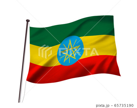エチオピアの国旗イメージ 3dイラストレーションのイラスト素材