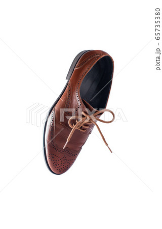 Brown leather shoes in perspective and isolated on Brown leather shoes in perspective and isolated on 65735380