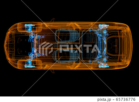 Technical 3d illustration of SUV car with x-ray 65736776