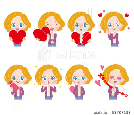 cute type blonde mom_loveのイラスト素材 [65737183] - PIXTA