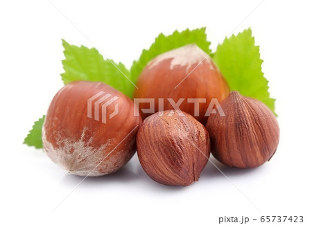 Hazelnuts with leaves Hazelnuts with leaves 65737423