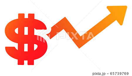 ドル記号と上昇する矢印 65739769