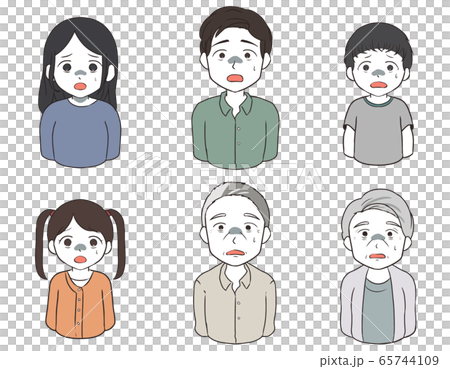 恐怖する家族 迫真 のイラスト素材