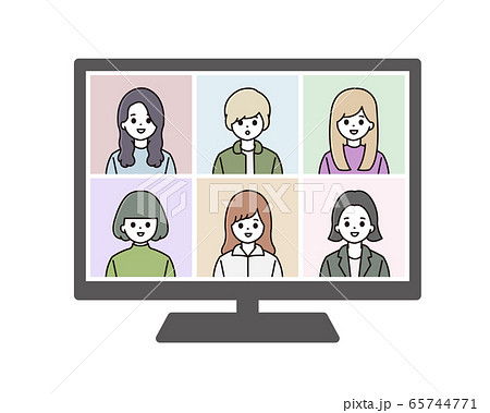 ビデオ会議 Web会議 イラストのイラスト素材