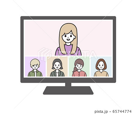 ビデオ会議 Web会議 イラストのイラスト素材