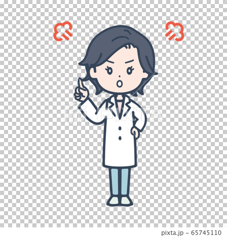 Angry female doctor pose illustration 65745110
