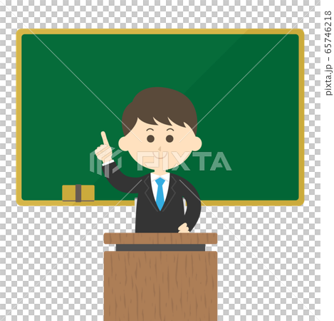 Illustration of a teacher teaching at the blackboard 65746218