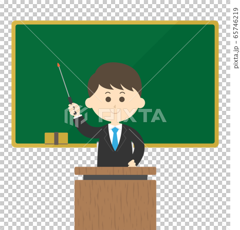 Illustration of a teacher teaching at the blackboard Illustration of a teacher teaching at the blackboard 65746219