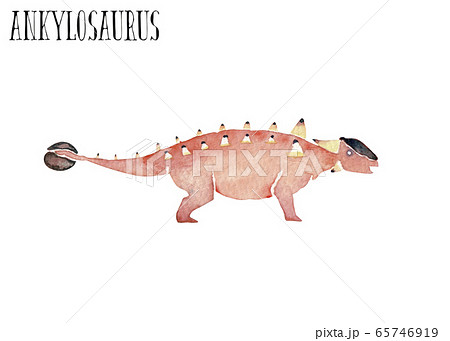 アンキロサウルス 恐竜 水彩 イラストのイラスト素材