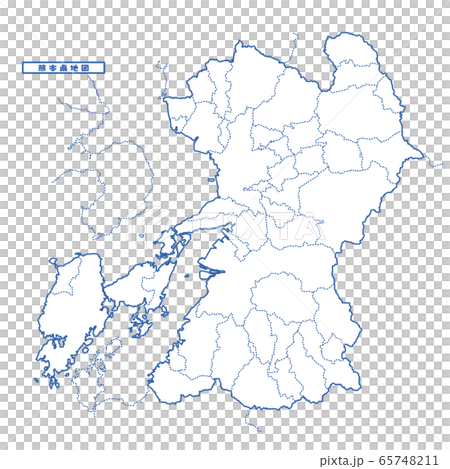 熊本縣地圖簡單的白色地圖自治市 65748211