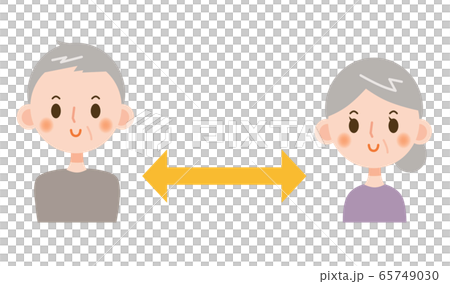 老人のソーシャルディスタンス 65749030